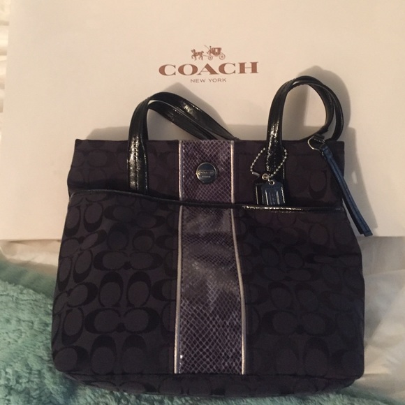 Coach Python stripe tote