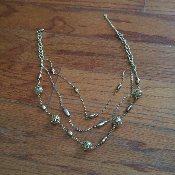 Three layer gold necklace - Picture 2 of 2