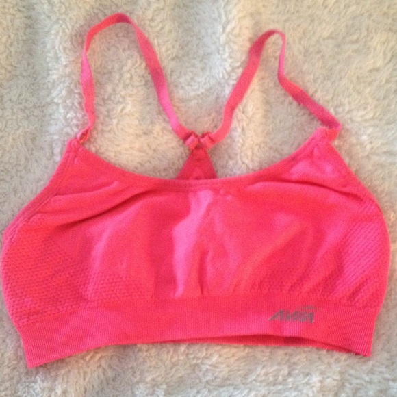 Bright pink sports bra