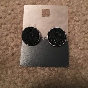 Old Navy silver & black earrings