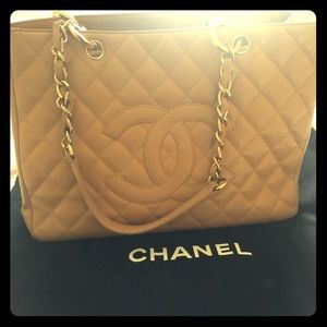 Chanel GST beige color used condition authentic