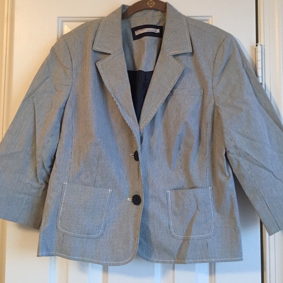 RESERVED: Navy Blazer + polka dot blouse bundle