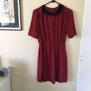 Red dress with horse pattern