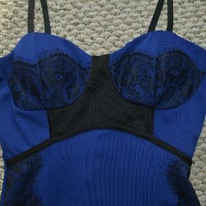 Blue black lace dress