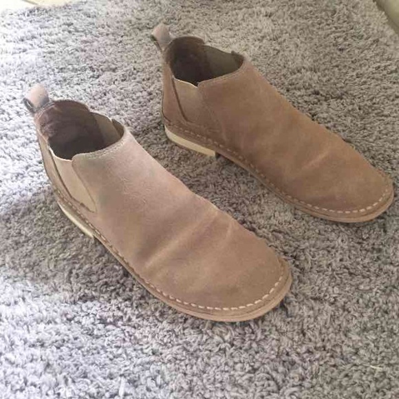 Tan suede booties