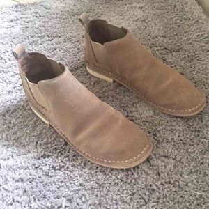 Tan suede booties