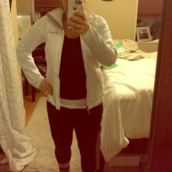 Thin white Columbia jacket!