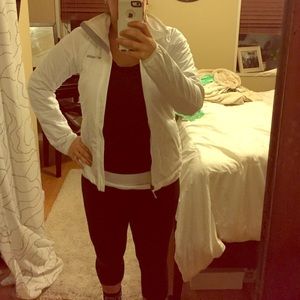 Thin white Columbia jacket!