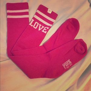 NWOT VS PINK hot pink knee high socks