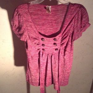 Faux button low neck shirt