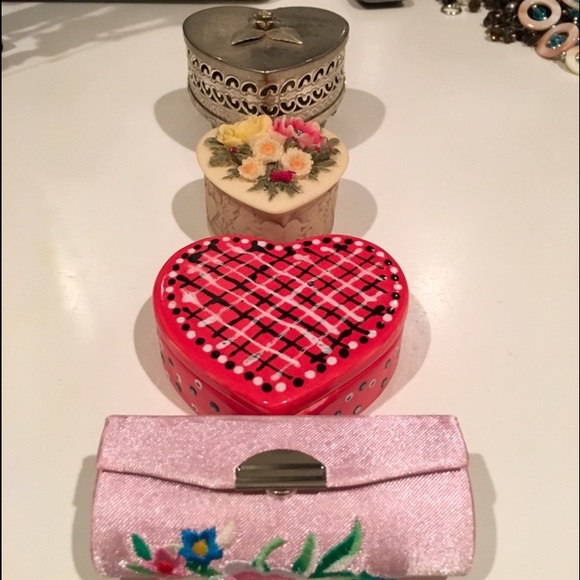 Heart shaped jewelry boxes/lipstick cover