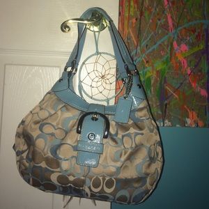 Blue & Beige Coach Handbag