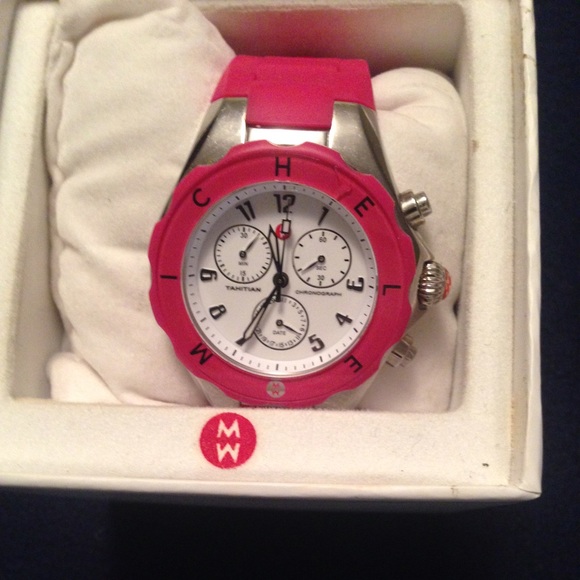 Authentic Michele Jelly Bean Watch (pink)