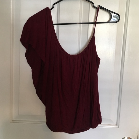 Maroon One Shoulder Shirt