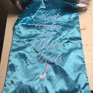 Satin Tiffany blue high-heel bag