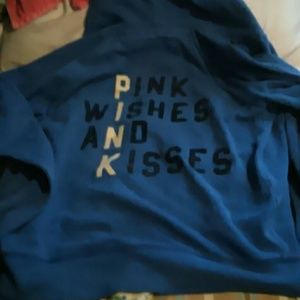 Pink "wishes and kisses" zip up hoodie