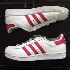 SOLD! Pink & White Superstar Adidas