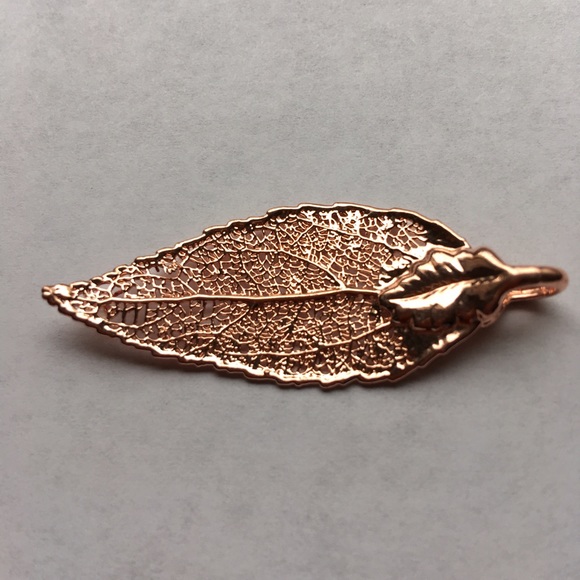 NWOT 24k rose gold leaf pendant - Picture 2 of 4