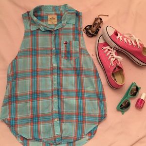 Plaid Hollister tank top