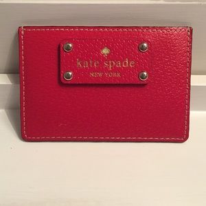 Red Leather Kate Spade Card Holder