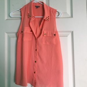 Coral sleeveless shirt