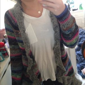 Colorful sweater with tie