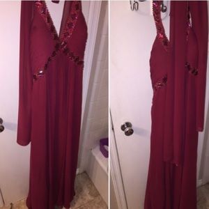 Maroon prom dress