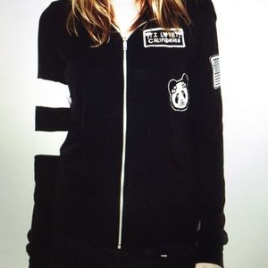 Lauren Moshi Zip Up Patch Hoodie