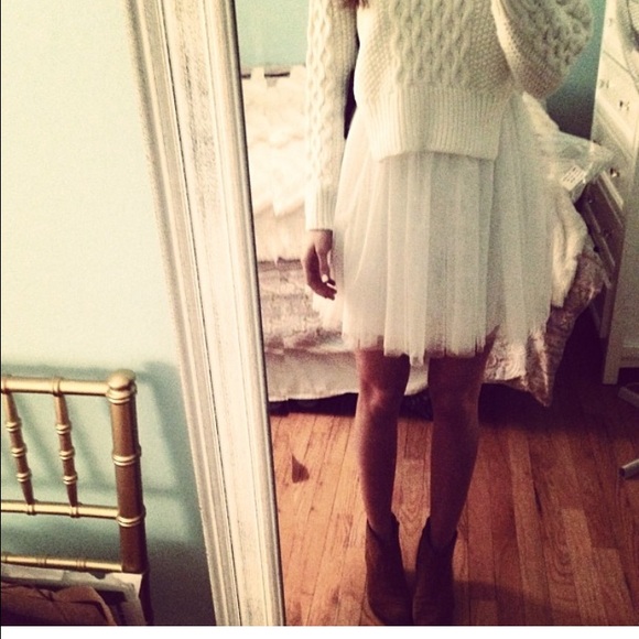 UNIF sweater/tulle dress skirt combo