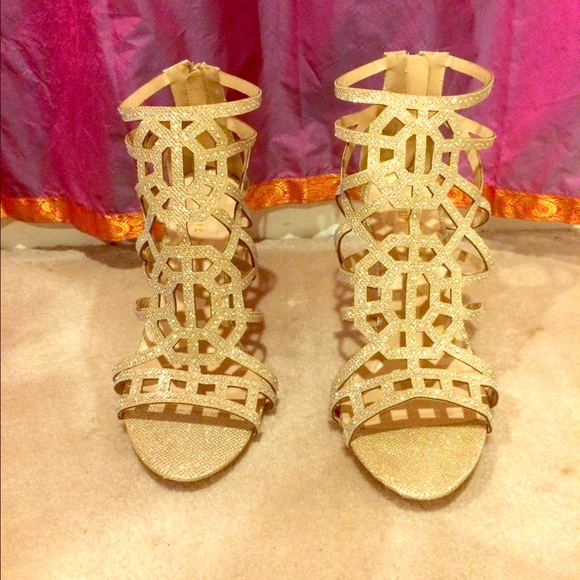 Golden Sparkled Heels (open to offers)