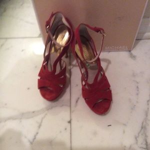 Michael Kors Red Suede Sandals