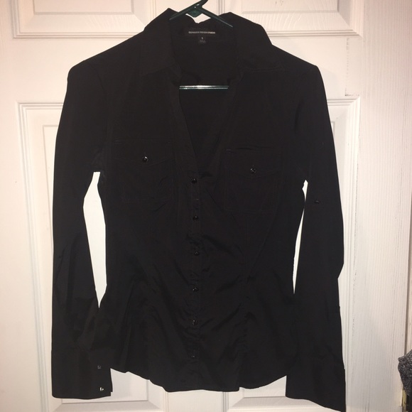 Express "Button down" polyester dress shirt