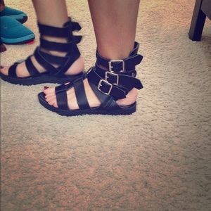 Black gladiator sandals