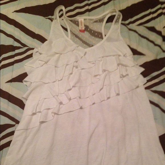 White racer back tank top.