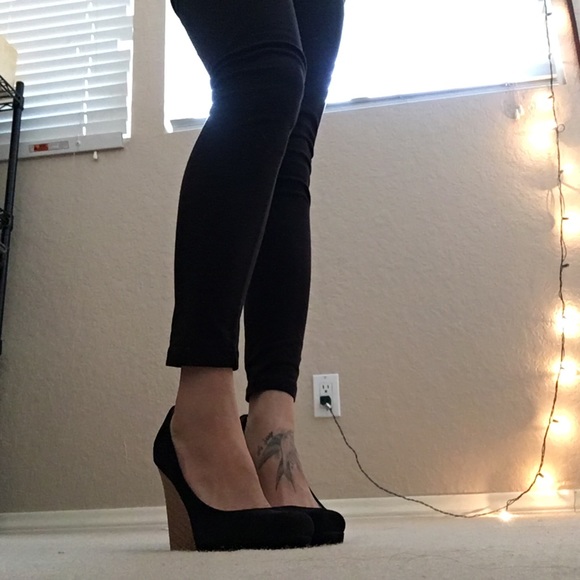 -SOLD- For all mankind black wedges - Picture 4 of 4