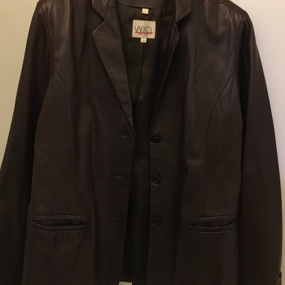 Leather blazer sz lrg wine/Brown color
