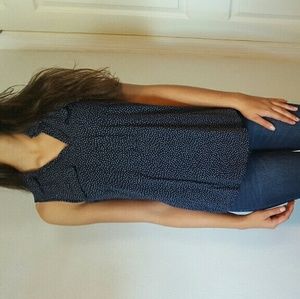 Comfy blue and white Polka dot blouse