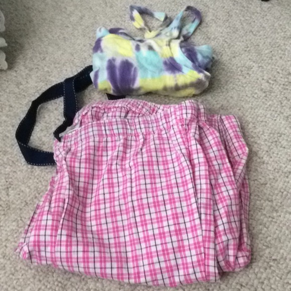 Pj bottoms and a tye dye tank top