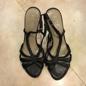 BCBG strappy black heels