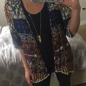 Beautiful Kimono Top with Lace Detailing