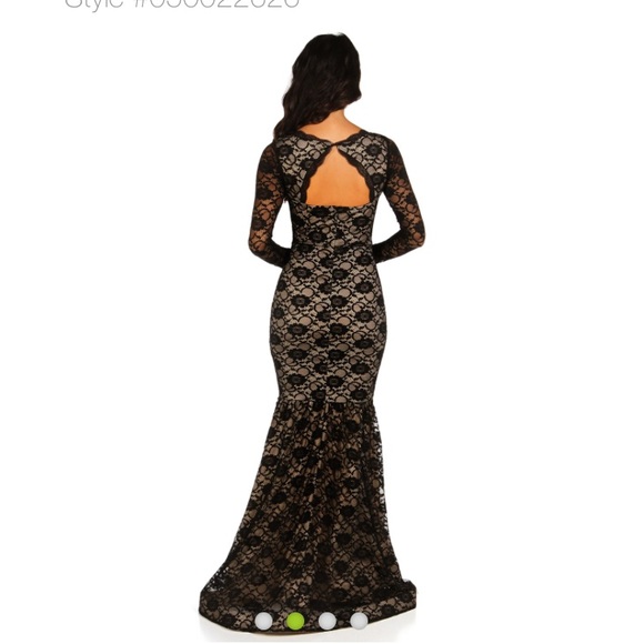 Long sleeve lace formal dress