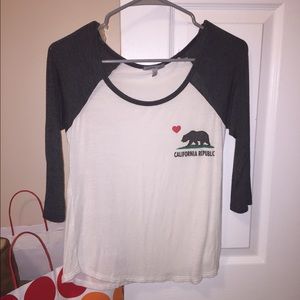 California Republic 3/4 sleeve shirt