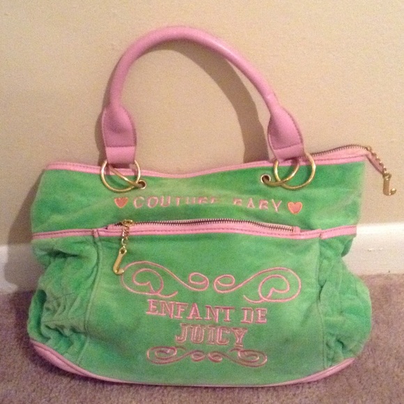 Juicy Couture Enfant De Juicy Green Velour Purse