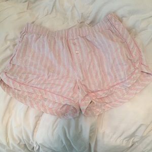 VS Pink & White Stripe PJ shorts