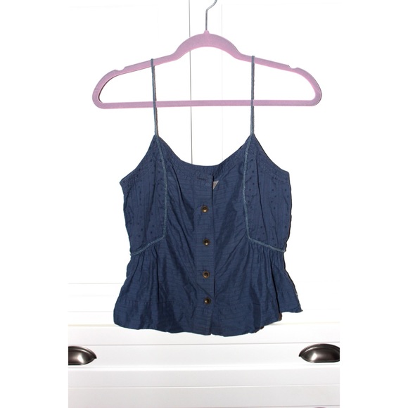 Urban Outfitters Ecote Buttoned Blue Tank