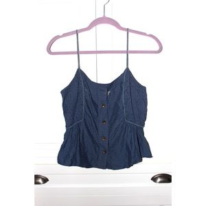 Urban Outfitters Ecote Buttoned Blue Tank