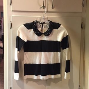 Black and white striped size 10 girls CrewCuts top