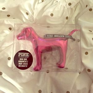 Pink mini dog ornament