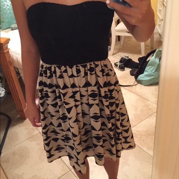 A strapless dress with cutouts in the back