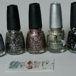 Bundle of 5 China Glaze Glitter Polishes